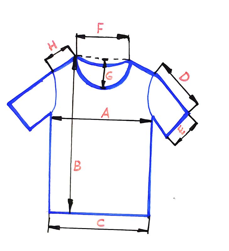 t-shirt według wymiarów